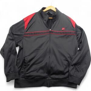 Vtg Starter Jacket Men's XL Black Full Zip‎ Red Logo Y2K Windbreaker Retro 90s